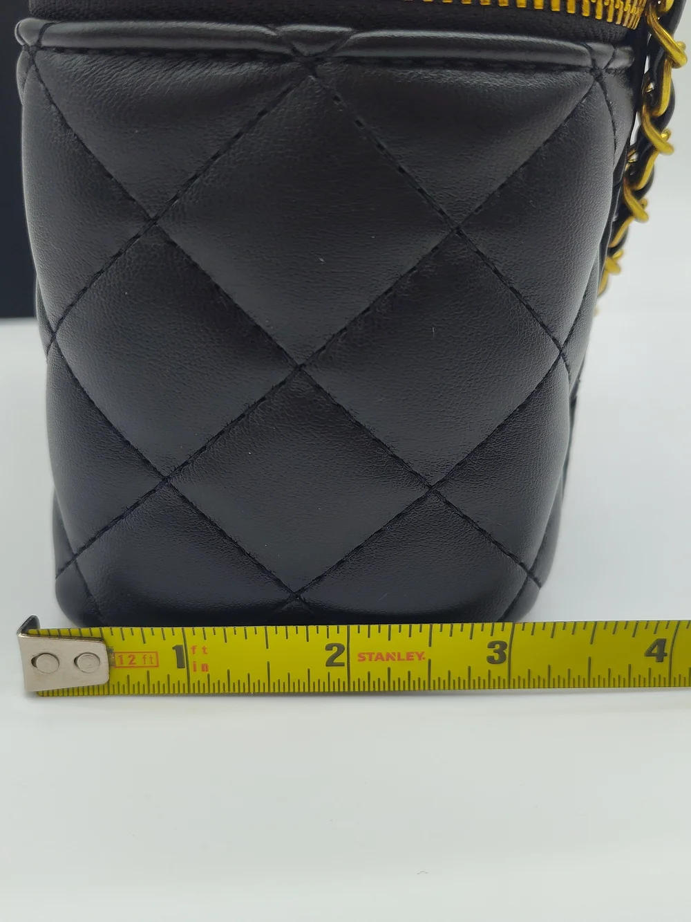 CHANEL Black Quilted Mini Vanity Bag with Gold Hardware